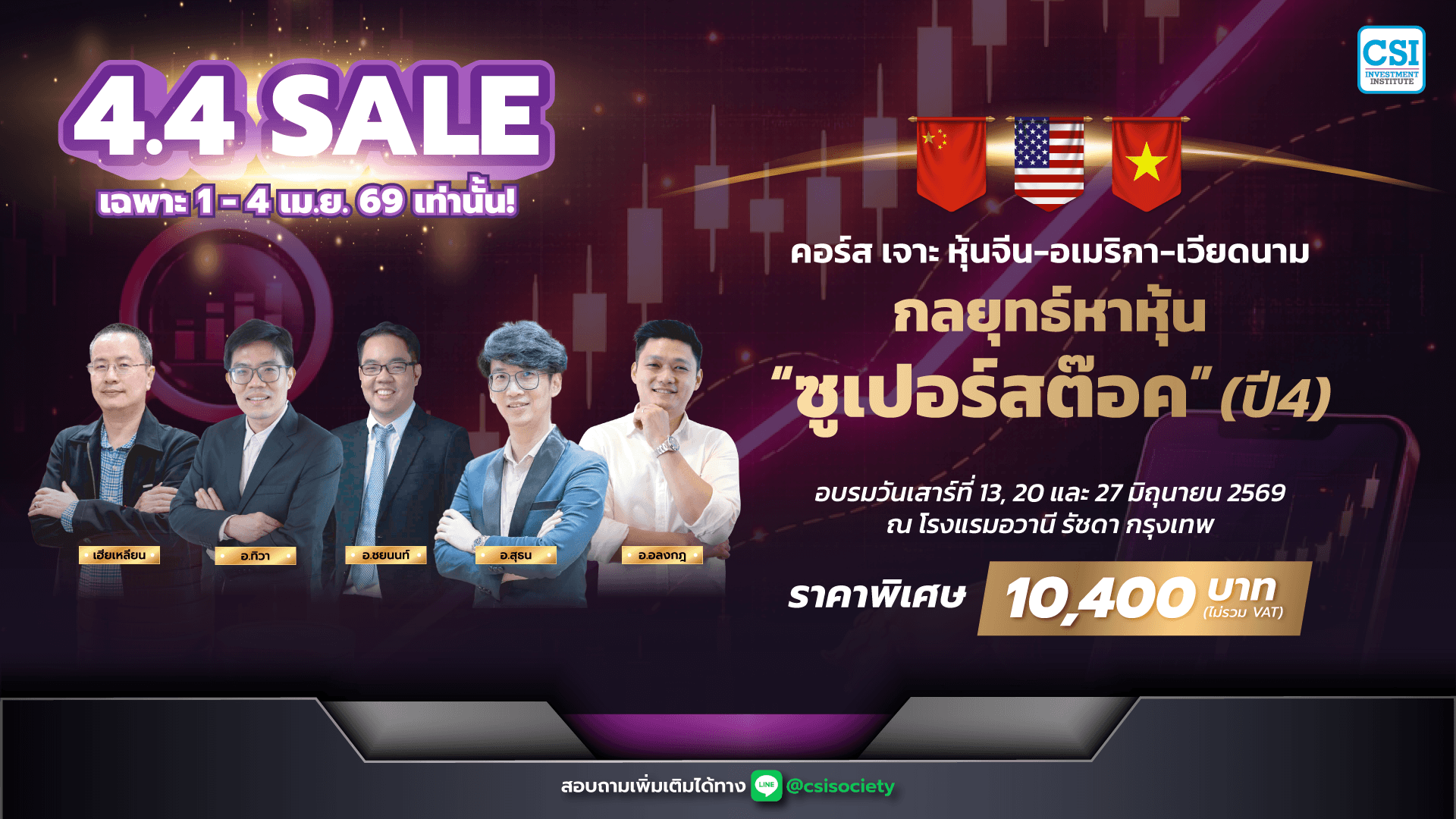 คอร์สหุ้นจีน-เมกา-เวียดนาม กลยุทธ์หาหุ้น “ซูเปอร์สต๊อค” ปี 4