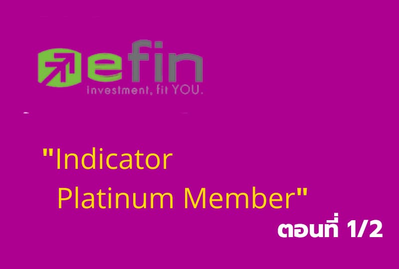เรียนรู้โปรแกรมเทรด "Efin Indicator Platinum Member" ตอนที่1/2
