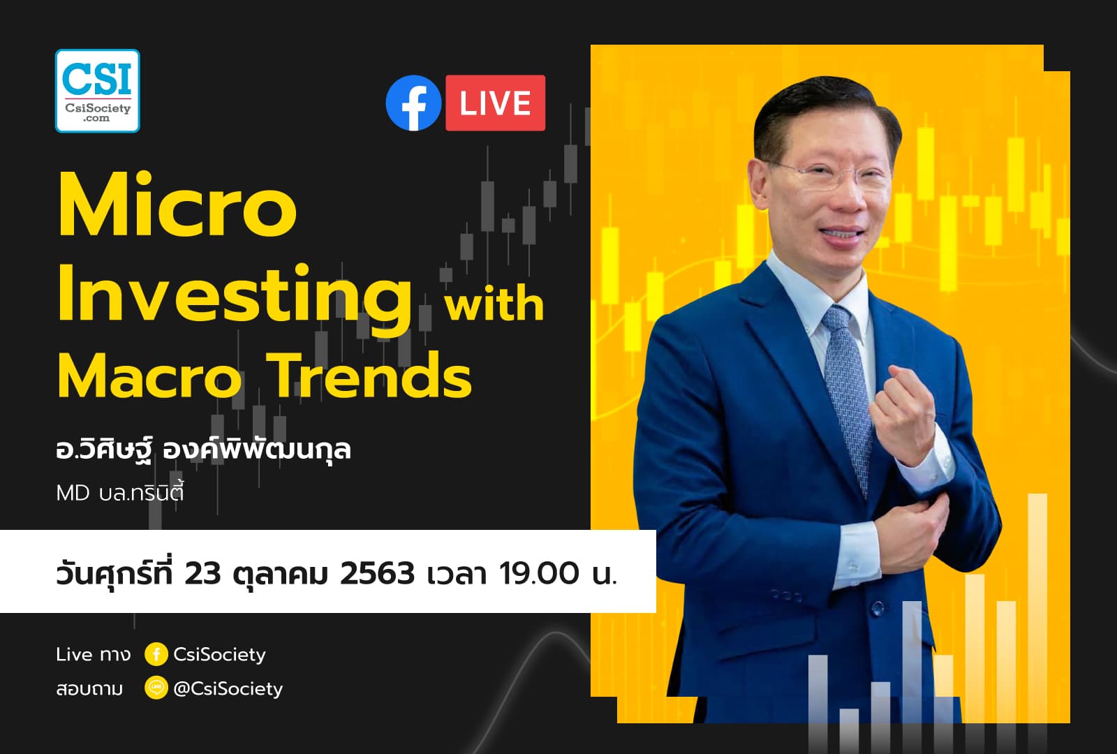 23 ต.ค. 2563 "Micro Investing with Macro Trends" อจ. วิศิษฐ์ MD บล. ทรินิตี้
