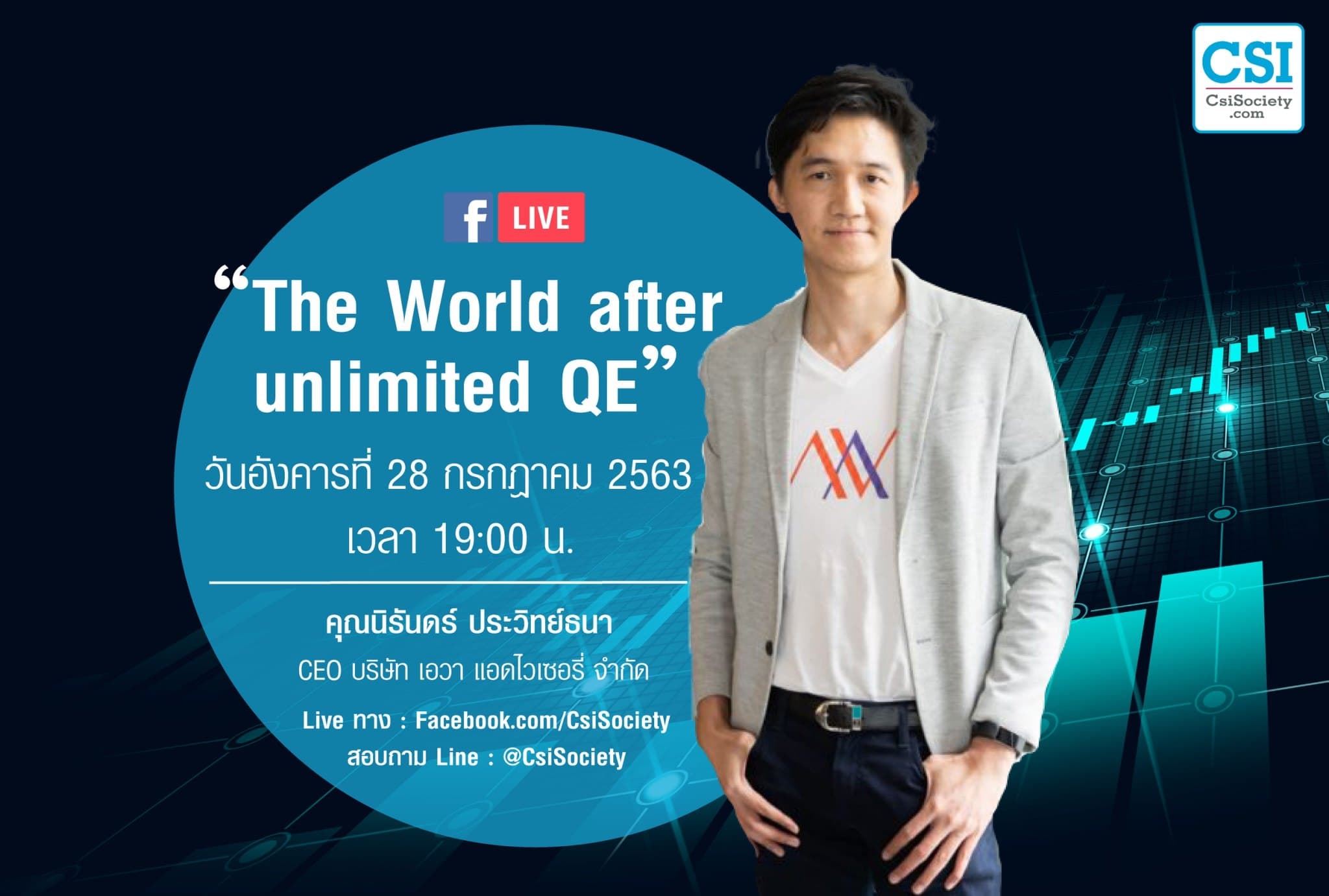 28 ก.ค. 2563 “The World after unlimited QE” คุณนิรันดร์ ประวิทย์ธนา CEO บริษัท เอวา แอดไวเซอรี่ จำกัด